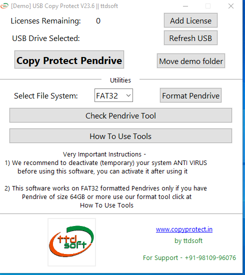 USB Copy Protection Android Win  ttdsoft Windows 11 download